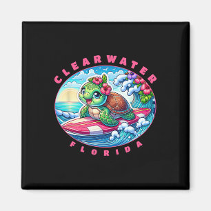 Clearwater Florida Süße Surferin Meeresschildkröte Magnet