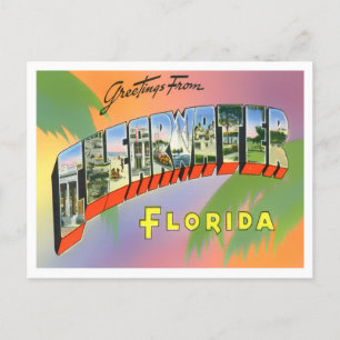 Clearwater, Florida Vintage Große Buchstaben Postk Postkarte