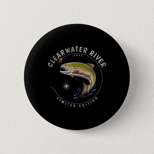 Clearwater River Forellen Fly Fishing Souvenir Cle Button (Vorderseite)