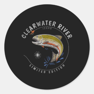 Clearwater River Forellen Fly Fishing Souvenir Cle Runder Aufkleber