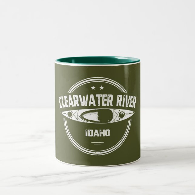 Clearwater River Idaho Kayaking Zweifarbige Tasse (Mittel)