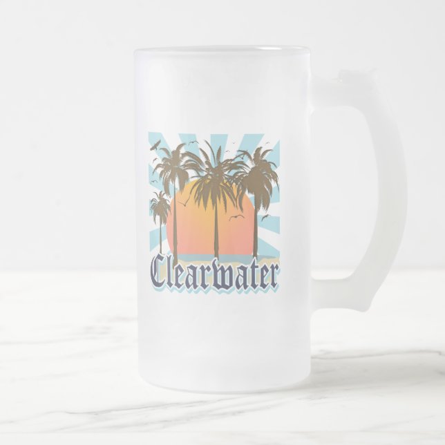 Clearwater Strand Florida FLA Mattglas Bierglas (Rechts)