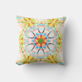 Cleary gelb grainy Textur, Blütenkaleidoscope Kissen