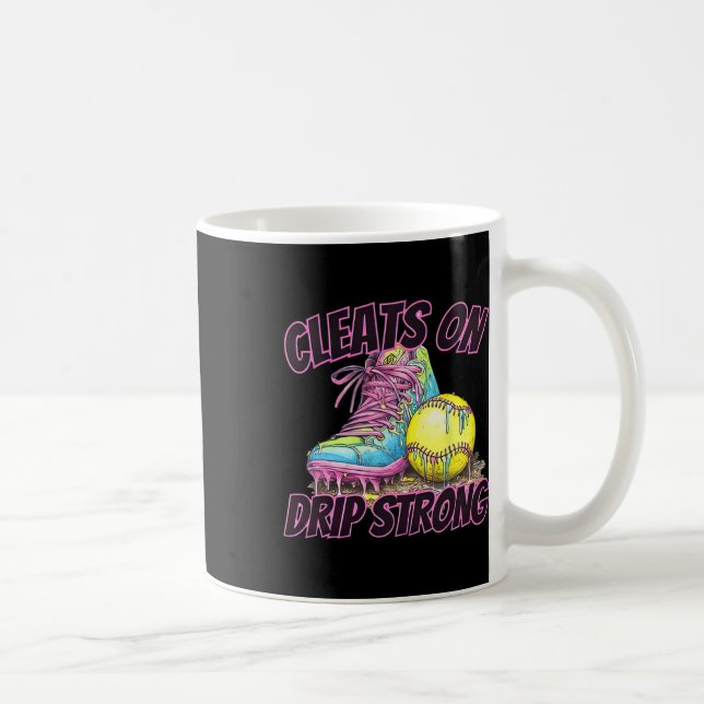 Cleats On Drip Strong Softll Drip Softll Mom Retro Kaffeetasse (Rechts)