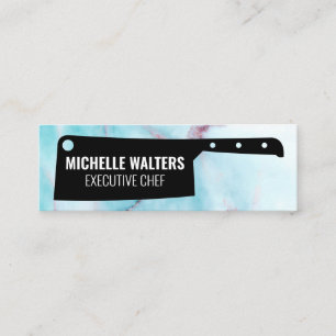 Cleaver Knife   Ocean Granite Hintergrund Mini Visitenkarte