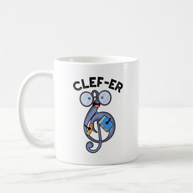 Clef-er Funny Music Pun Kaffeetasse (Links)