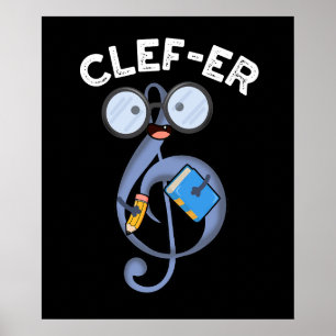 Clef-er lustiger Musik-Wortwitz Poster