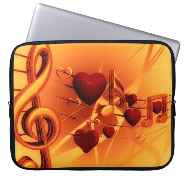 Clef grades Liebe Herzmusik Laptopschutzhülle (Vorderseite)