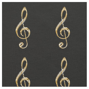 Clef Symbol Gold und Silver Music Figure Musical Stoff