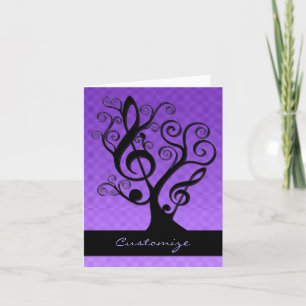 Clef Tree Card für Lila und schwarze Musik Karte