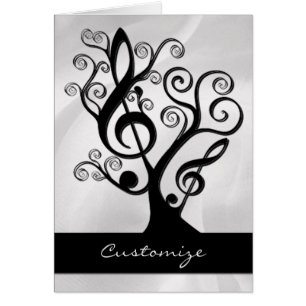Clef Tree Card für schwarze und weiße Musik