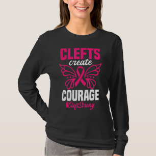 Cleft Lippenpalate Schmetterling Rosa Sensibilisie T-Shirt