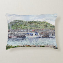 Cleggan Harbour, Connemara, Irland Kissen-Design