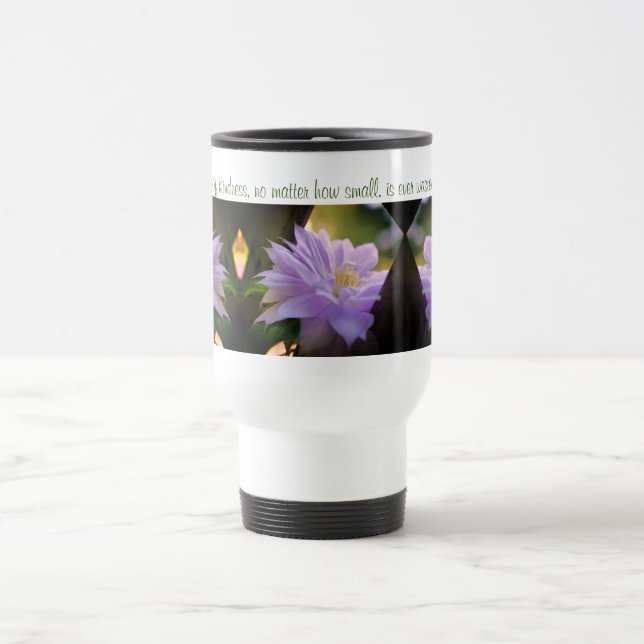 Clematics Blume Inspiration-Kindness-Zitat Reisebecher (Mittel)