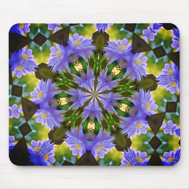 Clematis Abstrakte Blume Art Mousepad (Vorne)