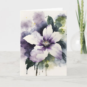 Clematis - Aquarellblumen Karte