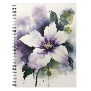 Clematis - Aquarellblumen Notizblock