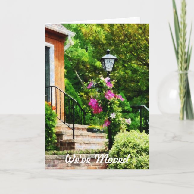 Clematis auf Lampenpost - Wir haben die Karte vers (Vorderseite)