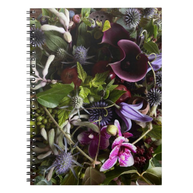 Clematis & Blue Floral Botanical Notebook Notizblock (Vorderseite)
