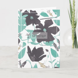 Clematis Blume Art Happy Birthday Card Karte