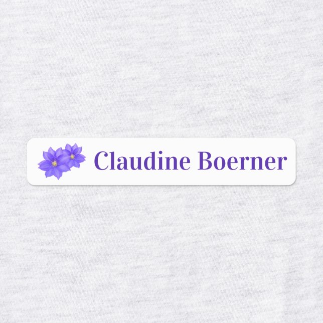 Clematis Blume auf Etiketten (Design 1)