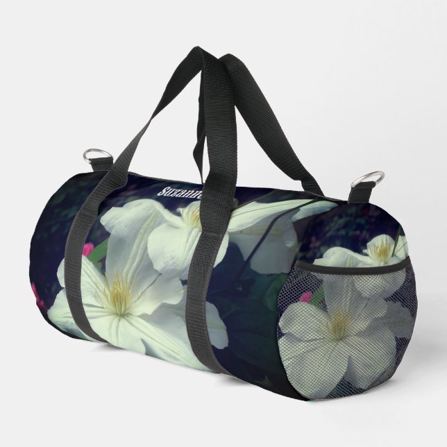 Clematis Blume Personalisiert Duffle Bag (Rechte Ecke)