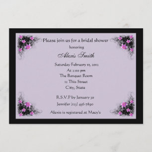 Clematis-Blumen-Brautpartyeinladung Einladung