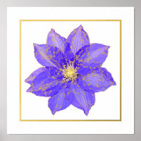 Clematis Foil Accent Print Poster