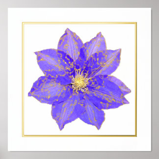 Clematis Foil Accent Print Poster