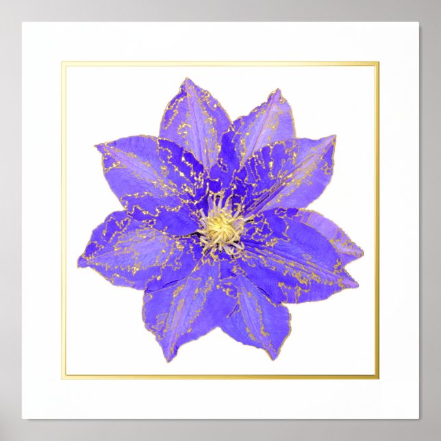 Clematis Foil Accent Print Poster (Vorderseite)