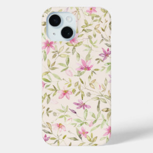 Clematis Garten Aquarell florbeige Rosa Case-Mate iPhone Hülle