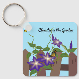 Clematis im Garten Schlüsselanhänger