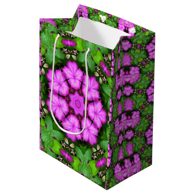 Clematis Kaleidoscope Mittlere Geschenktüte (Vorderseite Schrägansicht)