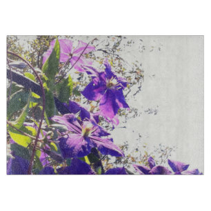 *~* Clematis-lila Blumen-Himmel Schneidebrett