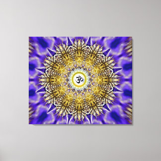 Clematis Om Mandala Stretched Canvas Print Leinwanddruck