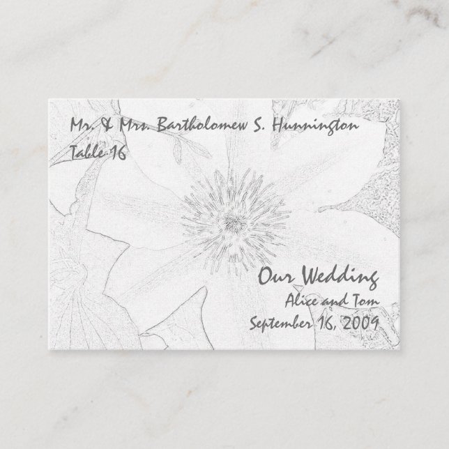 Clematis Placecards Platzkarte (Vorderseite)