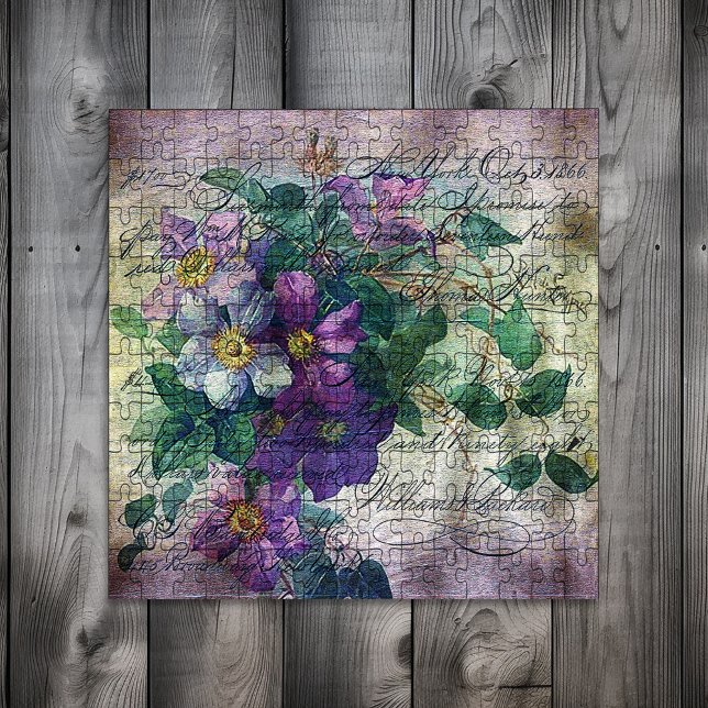 Clematis-Rebe Handschrift-Ephemera Puzzle (Von Creator hochgeladen)