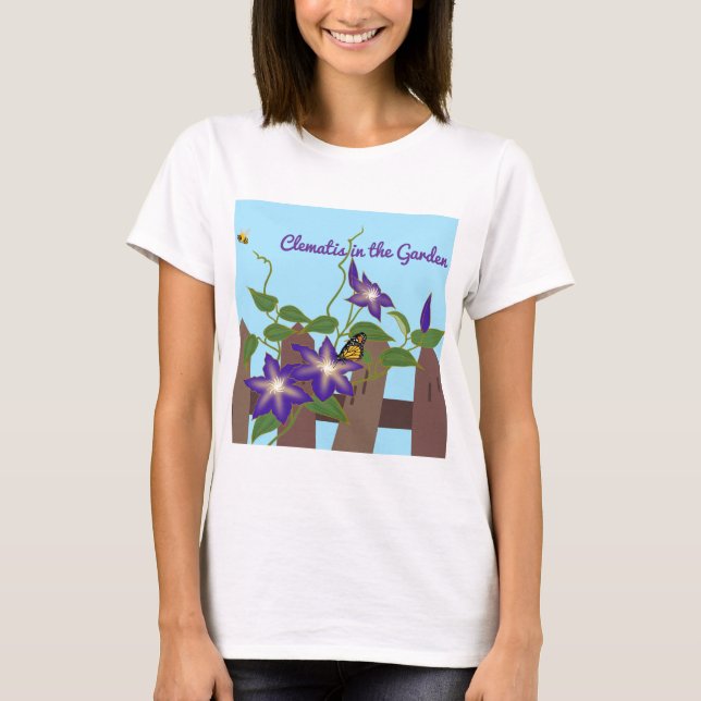 Clematis-Rebe im Garten  T-Shirt (Vorderseite)