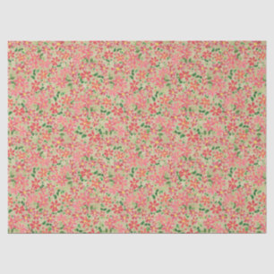 Clematis Rosa, Rot, Orangefarbenes Muster auf Taup Seidenpapier