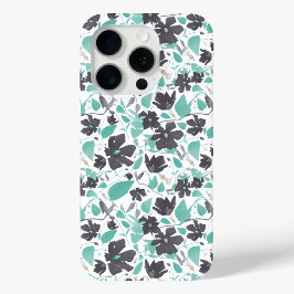 Clematis Teal Watercolor Floral Pattern Case-Mate iPhone Hülle