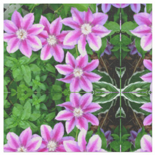 Clematis und Oregano Stoff