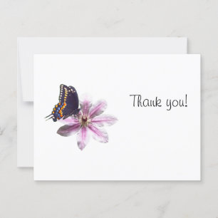 Clematischer Blume und Schmetterling aus schwarzem Postkarte