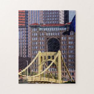 Clemente Bridge Pittsburgh Skyscrapers Summer Day Puzzle