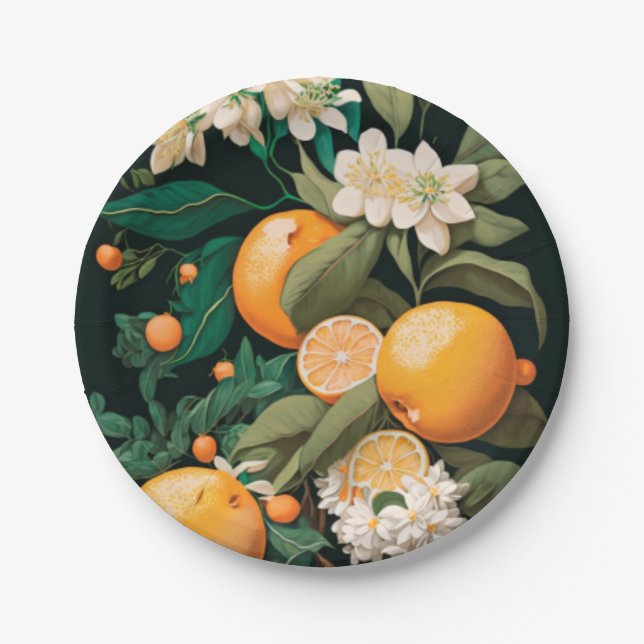 Clementine Mandarine Pappteller (Vorderseite)