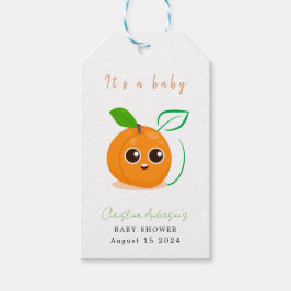 Clementine Orange Fruit Baby Dusche Geschenkanhänger
