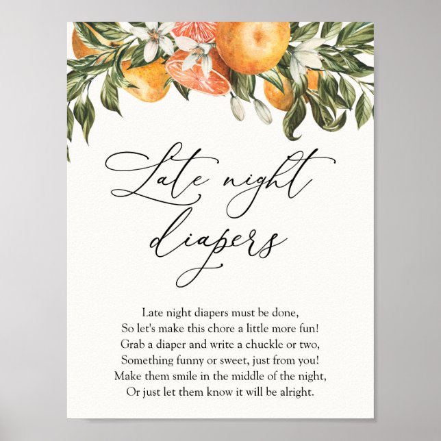 Clementine Orangen und Grünpflanzen Spätabenteuer Poster (Vorne)