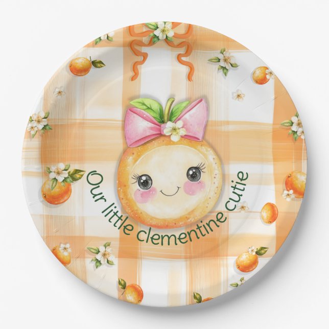 Clementine süße Pappteller 23cm (Vorderseite)