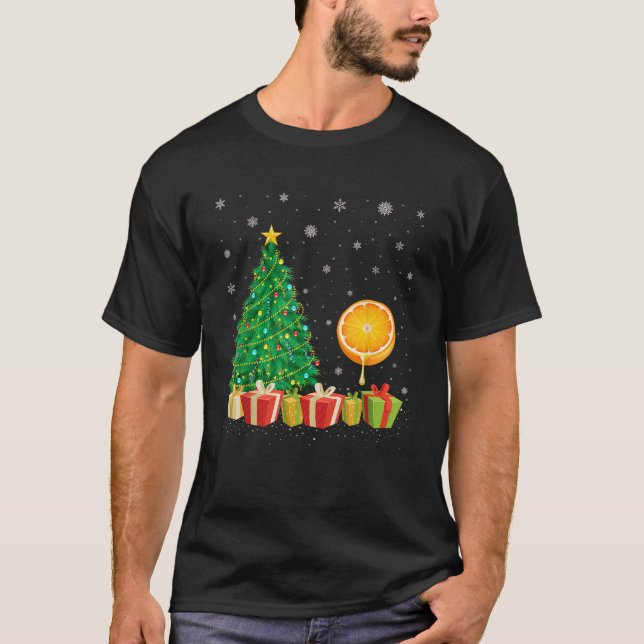 Clementine Xmas Tree Lighting Weihnachtsmannmütze  T-Shirt (Vorderseite)