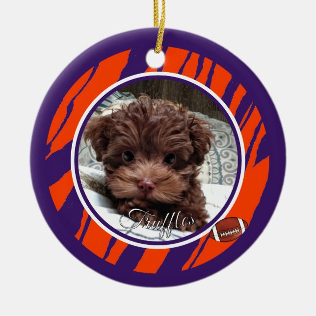 Clemson-Hundefan anpassbar Keramik Ornament (Vorne)