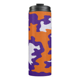Clemson-Inspired Orange & Purple Tiger Camo Thermosbecher